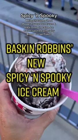 Trying the new Spicy 'n Spooky Ice Cream from @BaskinRobbinsUS  inside the Scream Booth! #baskinrobbinspartner #brspicynspooky #icecreamtiktok 