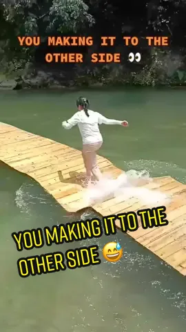 Do you think you could make it to the other side without falling 😱 (north.yatra/IG) #run #freerun #bridge #runonwater 