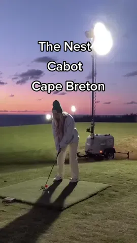 under the lights at The Nest, Cabot Cape Breton 📍⛳ #golf #golftrip #cabot #cabotcapebreton #capebreton #golftok #womensgolf #thenest #cabotlinks #cabotcliffs #novascotia #inverness #canada 