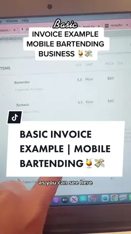 Here is a regular sized event invoice example | Mobile Bartending Business #mobilebartender #mobilebartendingbusinesstips #mobilebartenderservice #eventbusinesstips #mobilebartendingcourse #bartendingtiktok #bartenderlife #bartender #SmallBusiness 