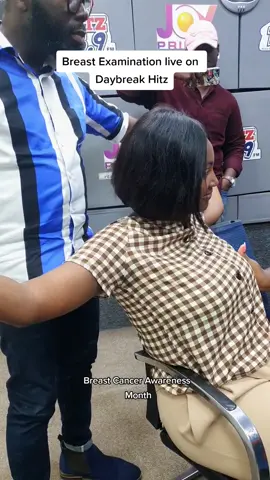 Watch the breast examination process live on #DaybreakHitz. This is in line with the Breast Cancer Awareness Month. #NoBraDay #BreastCancer 
