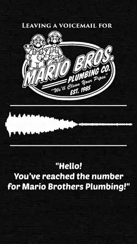 Leaving a voicemail for #Mario Brothers Plumbing! I feel like I’ve done a lot of the other guys here, but not the main guy himself! Lemme know what you think! #voiceactor #voiceacting #impressions #supermario #luigi 