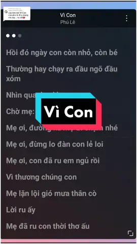 Trả lời @nguyenminhhieu3604 Vì Con #vicon #music #lyrics #nhachay #tamtrang #thumaik02