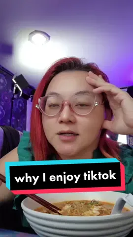 Thursday Tiktok thoughts over ramen on why I enjoy Tiktok as a whole #thoughts #thursdayvibes 