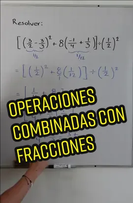 Operaciones combinadas con fracciones #matematicas #jerarquia #Grajeda 