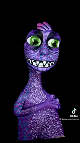 RANDALL 🦎💜 no me quedó como quería pero ya traeré cosas mejores 🥺🥺 #monstruossa #randall #monstersinc #bodypaint #maquillajeartistico #makeupartist #makeup 