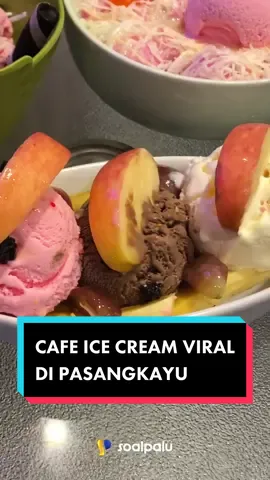 Pas ke Pasangkayu kemarin, torang sempat singgah di salah satu cafe ice cream.  Konsepnya ini cafe kekinian yang menu utamanya tentu saja ice cream 🙌🏻  Nama cafenya Ice Cream DJ, lokasinya di Jl Fatmawati Pasangkayu, buka dari jam 10 pagi - 12 malam.  Ada yang pernah singgah di sini?  📷 @soalpalu #icecream #eskrim #pasangkayu #kulinertiktok 