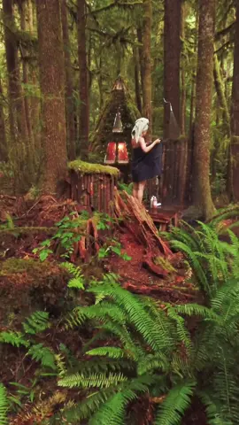 @sara_underwood showering outside our diamond cabin #nature #Outdoors #forest #tinyhouse #cabin 