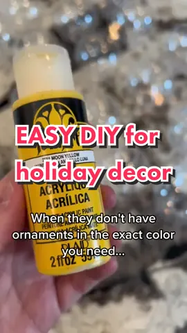 Making accent ornaments to bring out whatever color you need! Peep the man cave football tree at the end 👀❤️💛 #DIY #EasyDIY #HolidayDecor #ornamentsdiy #chiefs #redkingdom #chiefsdecor #chiefstree #nfl #football #mancave #christmastree 