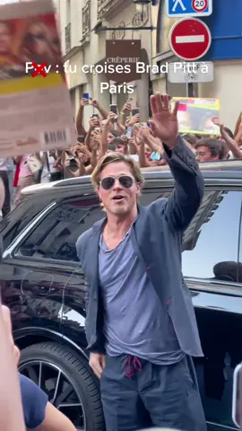 Je n’ai jamais entendu autant de fois « Brad » de toute ma vie 😭 #brad #bradpitt #actor #paris #avantpremiere 
