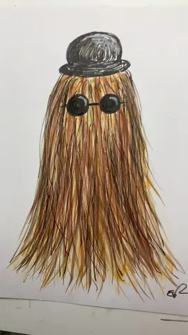 Mab’s Drawlloween Club day 18: hairy scary. Who better to draw for this prompt than Cousin Itt??  #addamsfamily #cousinitt #art #fanart #morticiaaddams #gomezaddams #wednesdayaddams #drawing #gothic #goth #horrortok #sketchbook 