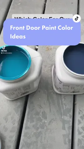 Yep, my favorite color is blue— all blues! I’m leaning toward the navy but the more teal is really fun too. Colors are Naval and Oceanside, respectively both by @sherwinwilliams! #paintcolor #paintcolorideas #frontdoor #frontporch #farmhouse #farmhouseporch #homerenovation #haintblue #porchdecor 
