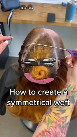 How to make your @philocalyhairextensions weft symmetrical! #philocalypartner #hairextensions #handtiedwefts 