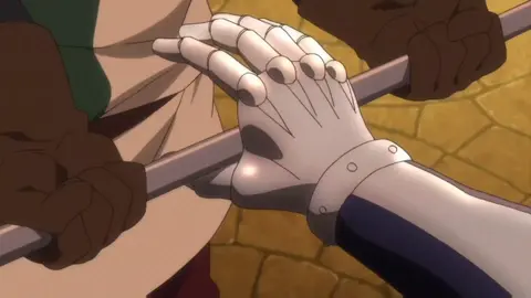 Gilthunder launching a spear on Meliodas. 