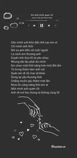 Anh một mình quen rồi:))) #thanhhưngidols #dươnghoàngyến #anhmotminhquenroi #lyric #rap #xuhuong #suutam.vn
