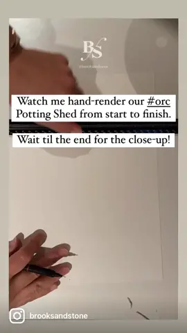 Hand-rendering our potting shed for the #oneroomchallenge. Also a service I offer to #interiordesigners and #homeowners. DM me for more details. 