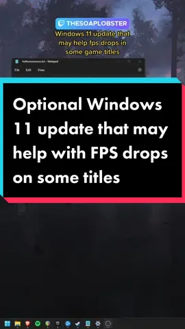 Microsoft sent out an optional Windows 11 update on October 25th that may improve performance in some games. Will be testing this. There’s also some bug fixes and improvements. #optimizepc #pcoptimize #windows11 #techtok #techtalk #shatterline #pcgaming #gamingpc 