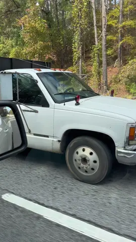 This gets worse the more you look at it . Seatbelt holding the steering wheel , hitch necked down , tow rig rear left tire has a bulge .#supertruckin #geterdone#alotoftrust#fyp#methnotevenonce 