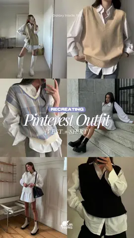 Vest + Shirt sihh best combo ✨!! Vest : ourniverse.id !!  #recreateoutfits  #recreateoutfitpinterest #pinterestoutfit #fitspo #cewebumi 