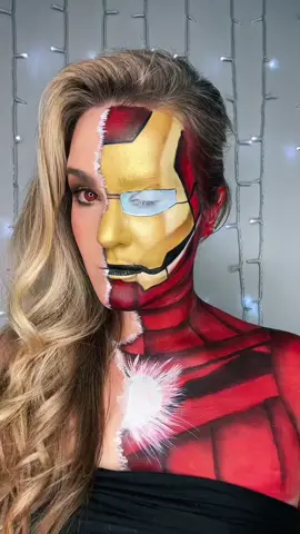 ℑ 𝔞𝔪 ℑ𝔯𝔬𝔫𝔪𝔞𝔫 💛 #spooktober #spookyseason #marvel #marvelmakeup #tonystark #tonystark #ironman #ironmancosplay #halloween #halloweenmakeup #mehron #makeup #disney 
