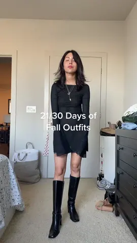 This dress is made from recycled ocean bound plastic bottles 🖤 #outfitideas #falloutfits #thirtydaysofoutfits #blackdress #witchyoutfit #blackoutfit 