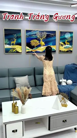 Tranh Tráng Gương Hươu Vàng Tài Lộc Trang Trí Phòng Khách Sang Trọng #tranhtrangguong #tranhtrangguongcaocap #tranhtrangtri #tranhdecor #tranhtreotuong #nghiendecornhadep 
