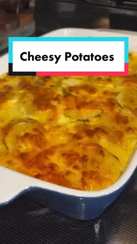 I love these cheesy potatoes! Would be great for a thanksgiving side dish, too! #potatoes #scallopedpotatoes #cheesypotatoes #sides #sidedish #Recipe #cooking #food #fyp #foryou #thanksgivingfood #dish #cheese #potatorecipe 