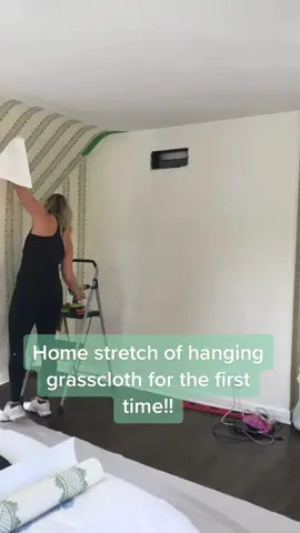 First time hanging grasscloth! #DIY #wallpaper 