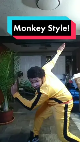 And now, at last! I am the greatest defender! My strength for defense are, Karate, Kung Fu, and Monkey Style!💪🏾🥋           (Kung Fu Monkey Style)  #martialarts #karate #kungfu #monkeystylekungfu #goldenice #yellowjumpsuit #halloween 