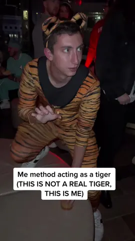 Not a real tiger just fyi. It is me in a costume #halloween #tiger #acting 
