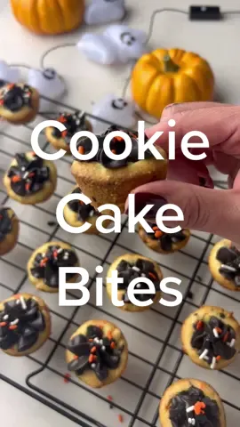 Cookie Cake Bites! Found recipe from Funfetti! #cookiebites #cakebites #cookiecake #diymom @funfetti 