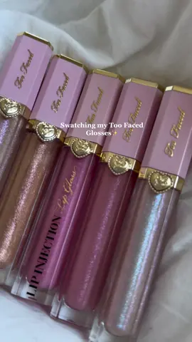 Pt.1! @toofaced #toofaced #lipgloss #pink #sparkly #sephorasale #swatches #swatch #coquette #pinkpilatesprincess 