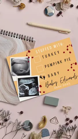 Thanksgiving pregnancy announcement card template 🤰👶 #fyp #pregnancyannouncement #thanksgivingpregnancy #pregnancytok 