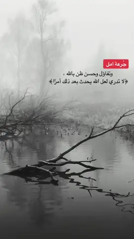 جُرعة أمل وتفاؤل وحسن ظن بالله ، ‏﴿لا تدري لعل الله يحدث بعد ذلك أمرًا﴾#الكورة_يبيلها_ليز #foryou #viral 