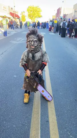 My sons Halloween costume this year. #texaschainsawmassacremovie #horrorfan #horror #fyp #downtown #fyp #chainsaw #leatherface #diycostume #halloweenlook #toddlerlife #costume #mondaymood #trickortreating #outfitcheck #viralvideo #xyzbca #dayoff #momlife #toddlermom #fouryears #coolkid #firstplacewinner 