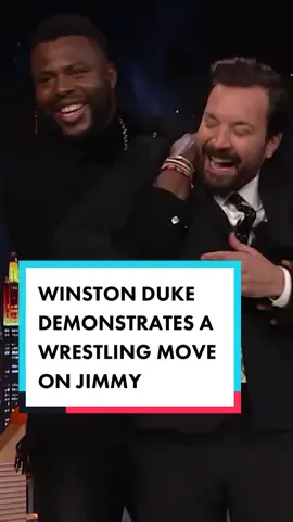 #WinstonDuke demonstrates a wrestling move on Jimmy! #FallonTonight 