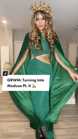 GRWM: Turning Into Medusa Pt. II 🐍 #costume   Medusa + Poison Ivy @lishnoory 👯‍♀️  I feel like right after Halloween it goes Thanksgiving - Christmas - New Years in a matter of a week haha! Anyone else feel the same!? TAG someone to be Medusa next year • #costume #grwm #happyhalloween #OOTD #styletips #costumeideas #fyp #hairtransformation #foryou #halloweenlook #makeup #glam 