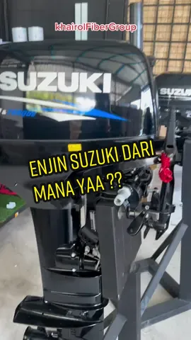 Enjin suzuki ni sticker biru pemasangan di teilend jangan tertukar okey .. enjin 30 panjang sesuai untuk bot 17 khairol fiber #khairolfiber #botfiber #fiberglass #enjinbot #suzukioutboards #tiktoklearn #tiktokguru 