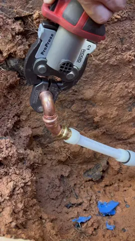 Repairing a waterline at the foundation 💦🫠Due to some settling and a bunch of trash the builders threw in the ground near this main waterline, the line began to leak. Using Viega LLC press and Apollo Valves expansion fittings to get this one knocked out #Plumber #Plumbing #Construction #Reel #Handyman #DIY #Plumero #PositiveVibes #Repair 
