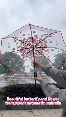 Do you like automatic transparent  flower umbrella#fashion #umbrellachallenge #shopping #fyp #好物分享 #umbrella 
