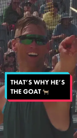 The art of having fun. Casey Patterson is 🐐'd. #AVP #volleyball #beachvolleyball #volleyballworld #volleyballplayer #athlete #goat #fyp 