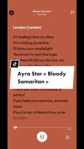 Lyrics Ayra Star « Bloody Samaritan » @Sportifylyrics @Sportifylyrics @Sportifylyrics #lyrics #ayrastar #ayrastarr #bloodysamaritan #usa #s#usa_tiktok #usarmy #top #topgunmode #top10 #tokt #music #star #staracademy #france #france🇫🇷 #frances #francescacipriani #big #lyric #lyricsvideo #video #lyrics_songs #ivoirien #afrique #afriquetiktok #pourto #pourtoi #pourtoii #pourtoipage #viral #fyp #fypシ 