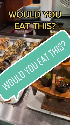 WOULD YOU EAT THIS?: BUFFET SUSHI - Here’s the new challenge: Post videos of all kinds of food like pizza, wings, Chinese, sushi, mac & cheese, pasta, etc, and viewers will give their honest opinions of whether they would eat it or not! Homemade or restaurant, it doesn’t matter!   Post your videos and let’s see what you’ve got!  #wouldyoueatthis #food #newchallenge #challenge #challenges #wouldyoueatit #wouldyoueat #challenges_tiktok #portcharlotte #fyp #swfl #portcharlotteflorida #foryou #featureme #competitiveeating #WYET #challengepulse #challengetiktok #sushi #sushichallenge #sushibae #japanese #viral #explorepage #explore #foryoupage #tiktok #instagram #Love #like #follow #ke #fypage #trending #instagood #likeforlikes #followforfollowback #fy #lfl #fet #k #reels #fashion #photography #memes #likes #art #music #foryourpage #fff #japanesefood 