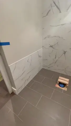 Remodel of 2 year old shower shower ( done by home builder that leaked ) is now complete. Bathroom floor was not redone. Shower glass is ordered and shower glass and free standing tub will be installed! 