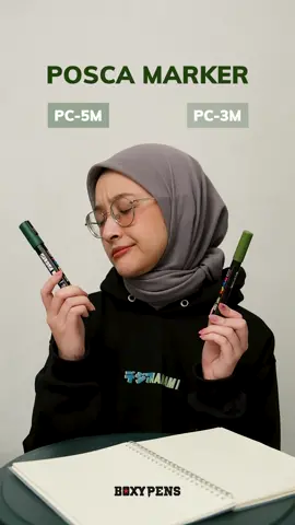 buat kalian yang masih bingung “kok posca banyak banget tip sizesnya?” Nih, pc-3M dan pc-5m yang paling best seller! jadi kita jelasin ya perbedannya ✨👌🏻 #posca #poscamarker #stationeryjakarta #art #differences #tutorial #stationeryaddict #boxypens