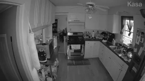 My family was out of town and this happened...., I have security cameras all through my house. The kitchen camera is the only one to catch the sound as well as the light coming on..  Been in the house 9 years and this has happened amongst other things throughout time...#paranormalactivity 
