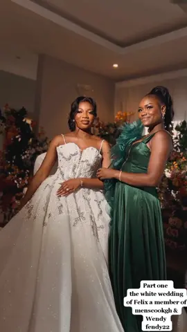 Part one the white wedding of Felix a member of menscookgh & Wendy #fendy22 #wedding #ghanaianweddings🇬🇭  Makeup:beautyby_inna Hairstylist:ani_ness  Bridal robe:shapes_by_nelson Gown, & reception outffits:sima_brew                Groom's suit:urbangreygh Decor:sproutaffairs   Catering:menscookgh  Live blogging: live_weddings_with_kwaku Photography:jema_photography Videography:rippleeffectgh #fypシ #viral #ghanatiktok🇬🇭 #nigeriantiktok🇳🇬 