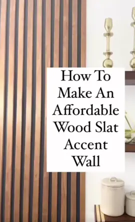 DIY MODERN WOOD SLAT FEATURE WALL to save✨  Here is a breakdown of what it cost us to make this wood slat wall: Sanded Plywood: $50. We only needed half of it, so for this project, it was only $25. I’m excited to use the rest for another project! @The Home Depot  Stain: $7 @minwaxusa  Paint: $25 @sherwinwilliams  *If you don’t have a table saw, Menards sells precut slats that are pretty affordable.  We’re working on wood paneling for our bedroom/other areas of our home and we’re so excited to show you all when we are done!  #DIY #diyproject #accentwall  #woodslatwall #featurewall #diyideas 
