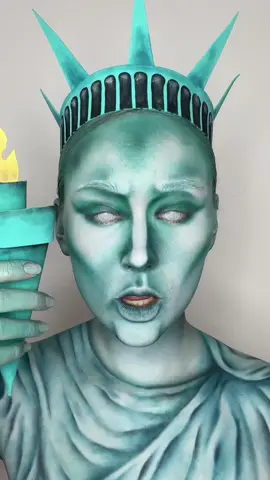 🗽#statuemakeup #statueoflibertymakeup #statueofliberty #creativemakeup 
