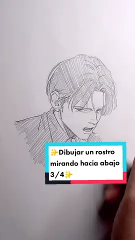 ✨️Como dibujar un rostro mirando hacia abajo en 3/4✨️ #dibujo #comodibujar #doodle 